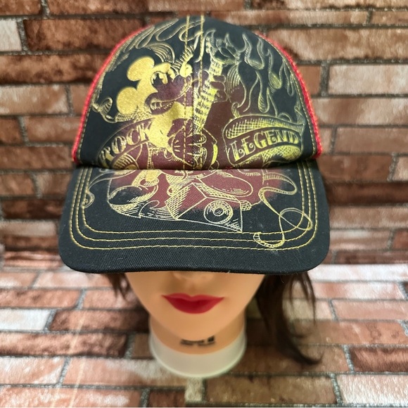 Walt Disney World Mickey Mouse Rock Legend Black and Red Graphic Cap - Picture 2 of 9